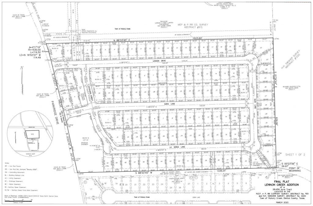 Lennon Creek Addition Community Plat